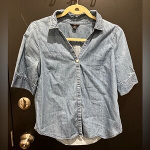 JCrew Chambray Short Sleeve Top - XS